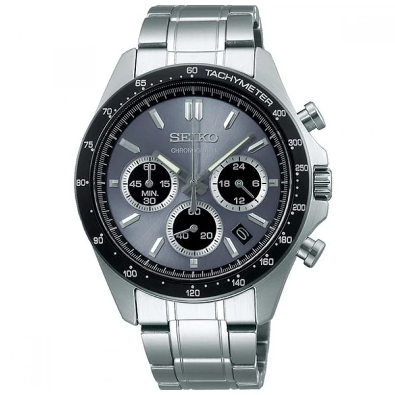 Seiko Spirit SBTR027 JDM Selection Grey Dial Chronograph Quartz Stainless Steel
